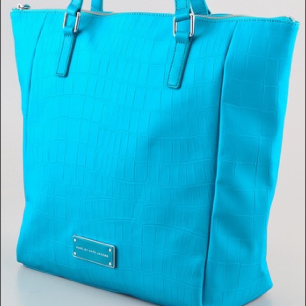 Marc by Marc Jacobs Take Me Tote Rubber Croc Bag Blue